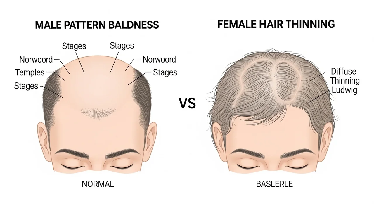 남성과 여성의 탈모 원인 차이점 알아보기