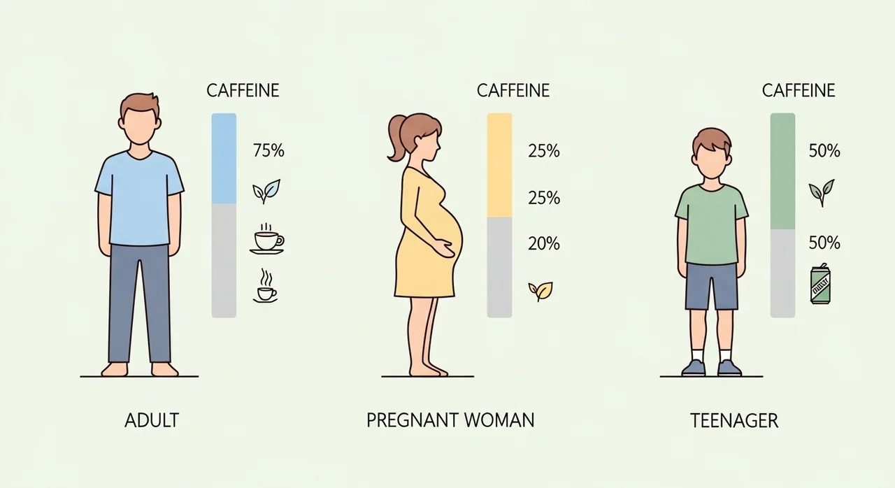연령 및 대상별 카페인 최대 권장량